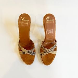 Delman Vintage Cork sole sandals